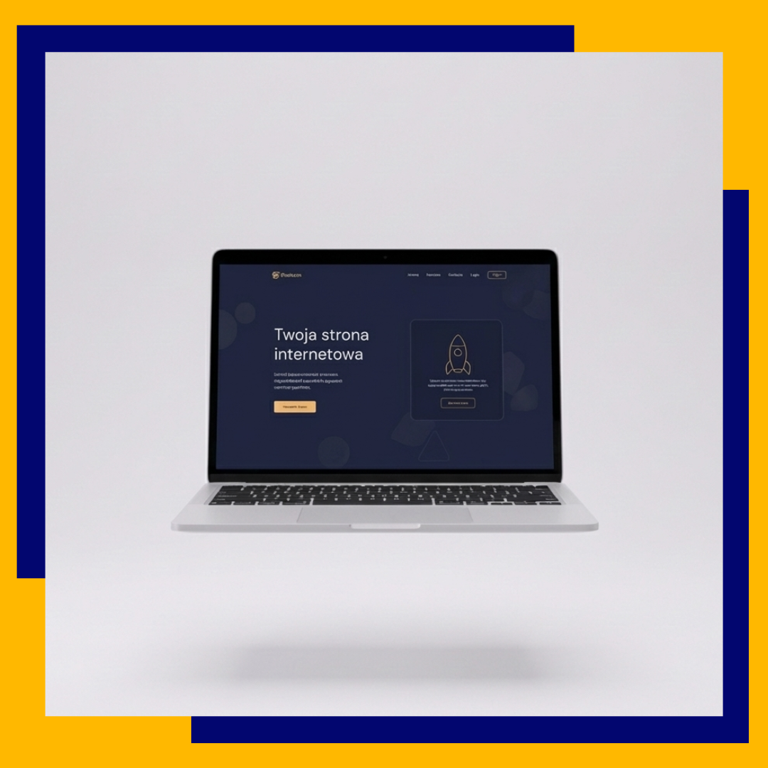 Modern laptop mockup displaying a business website
